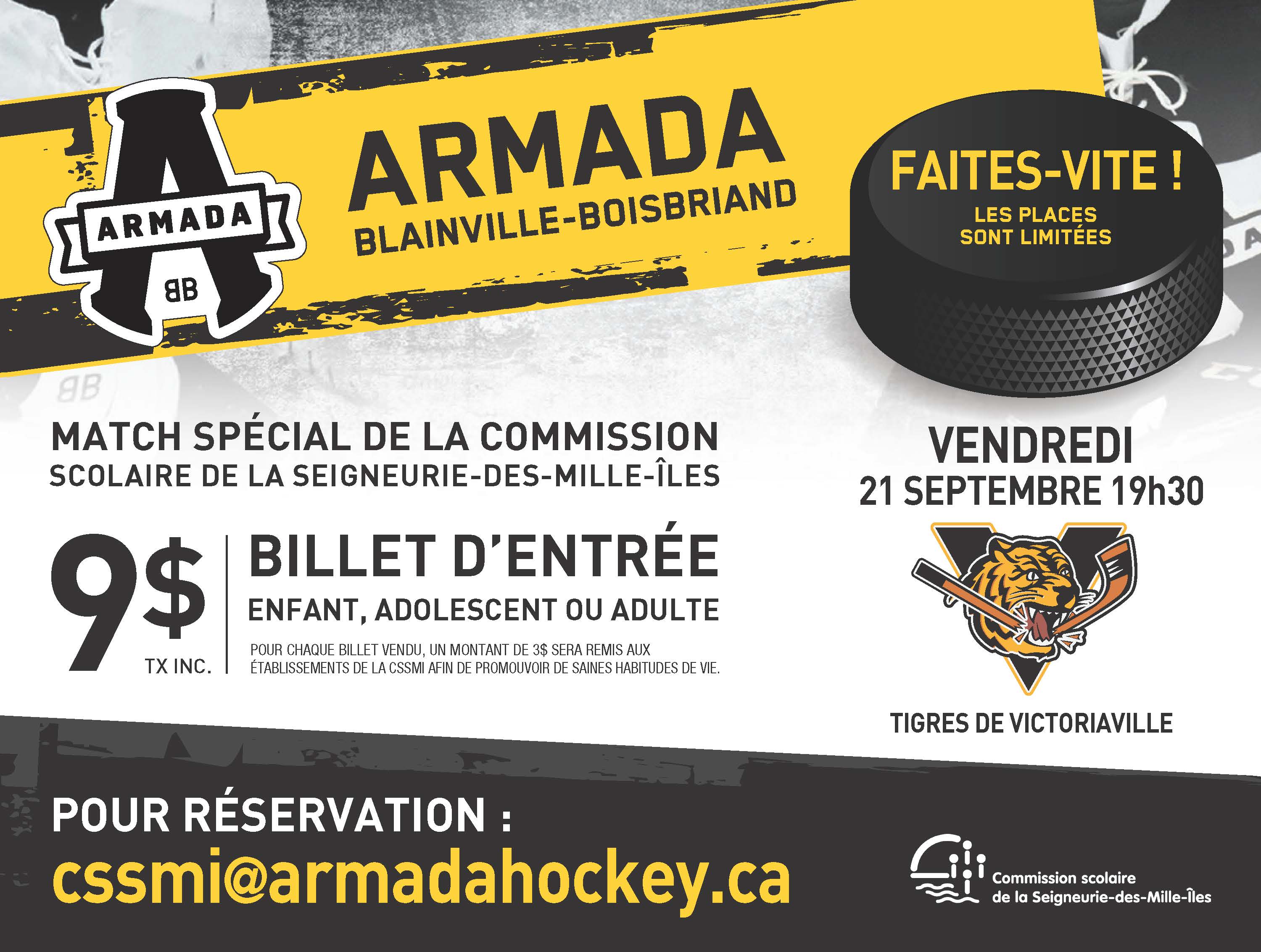 Match Armada 21 septembre 19 h 30
