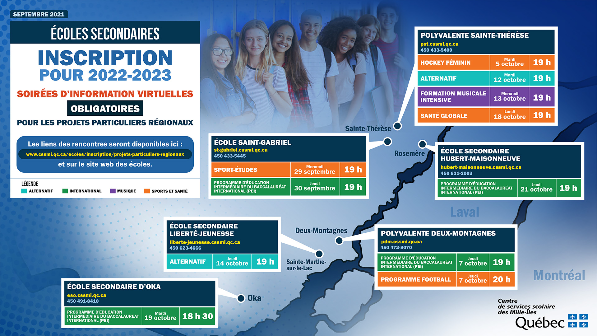 Dates des soirées d'information obligatoires