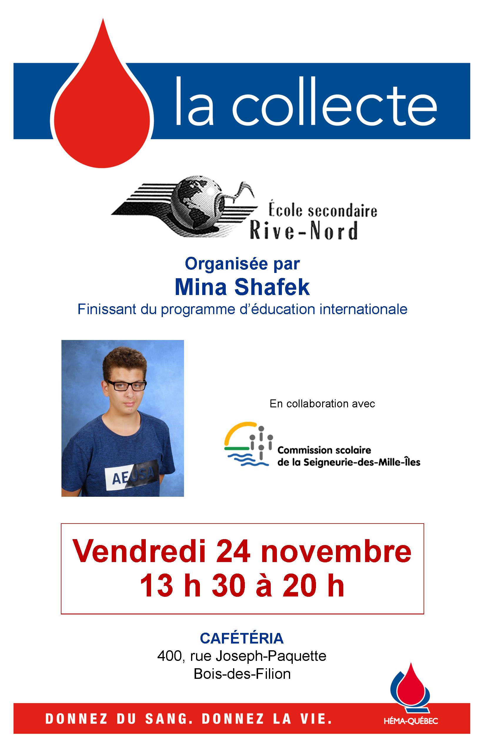 Collecte de sang 24 novembre 2017