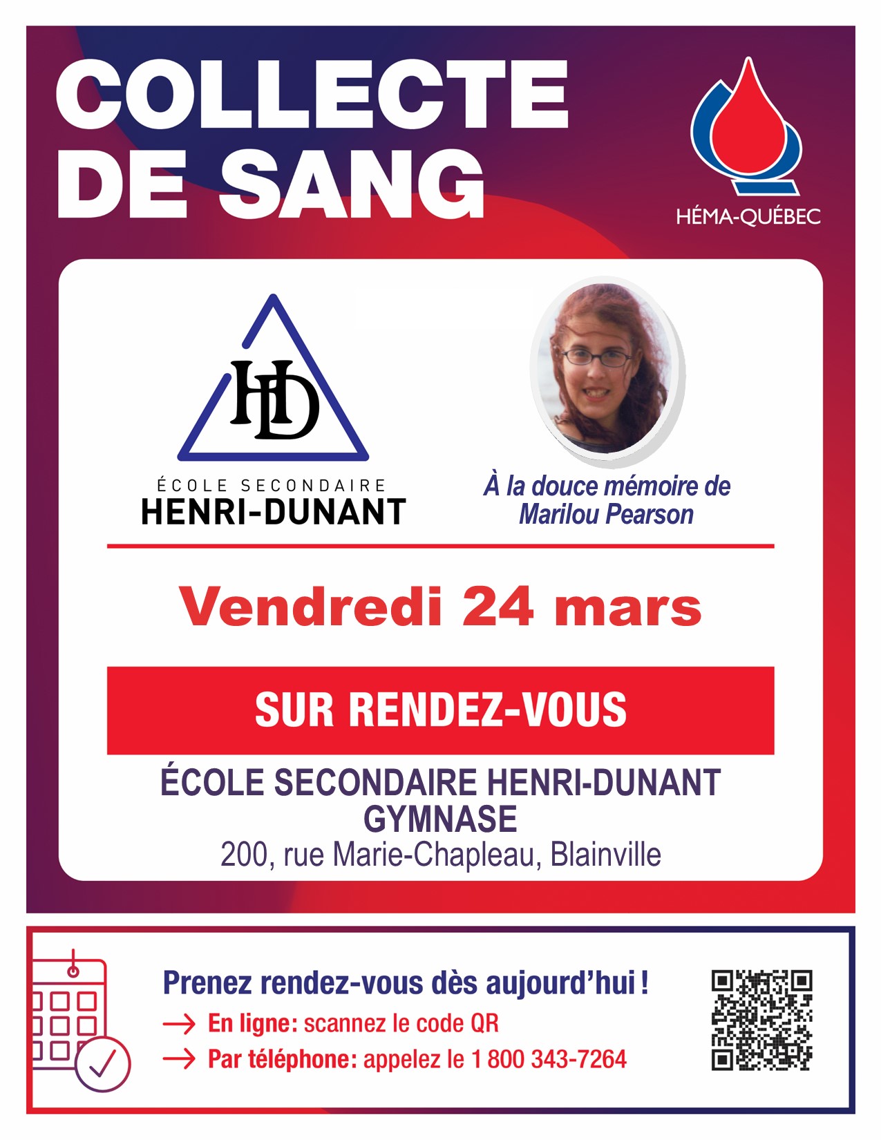 Collecte de sang 24 mars