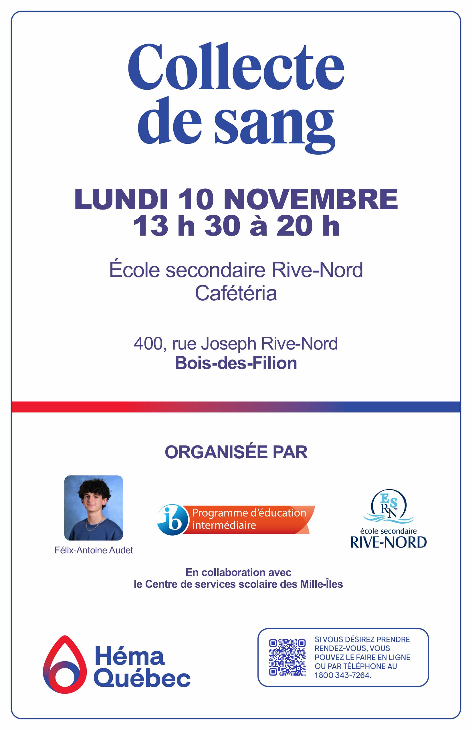 Affiche collecte de sang