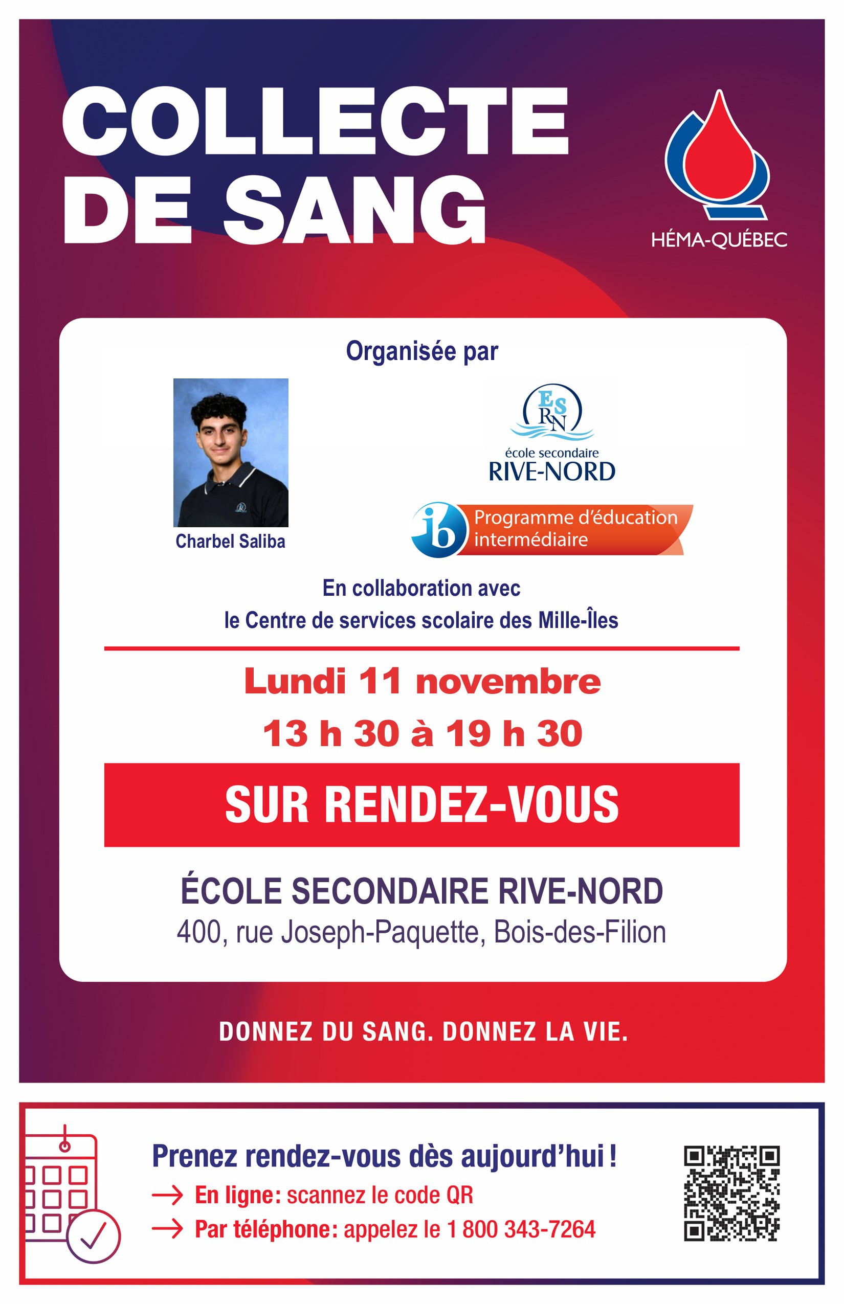 Affiche collecte de sang