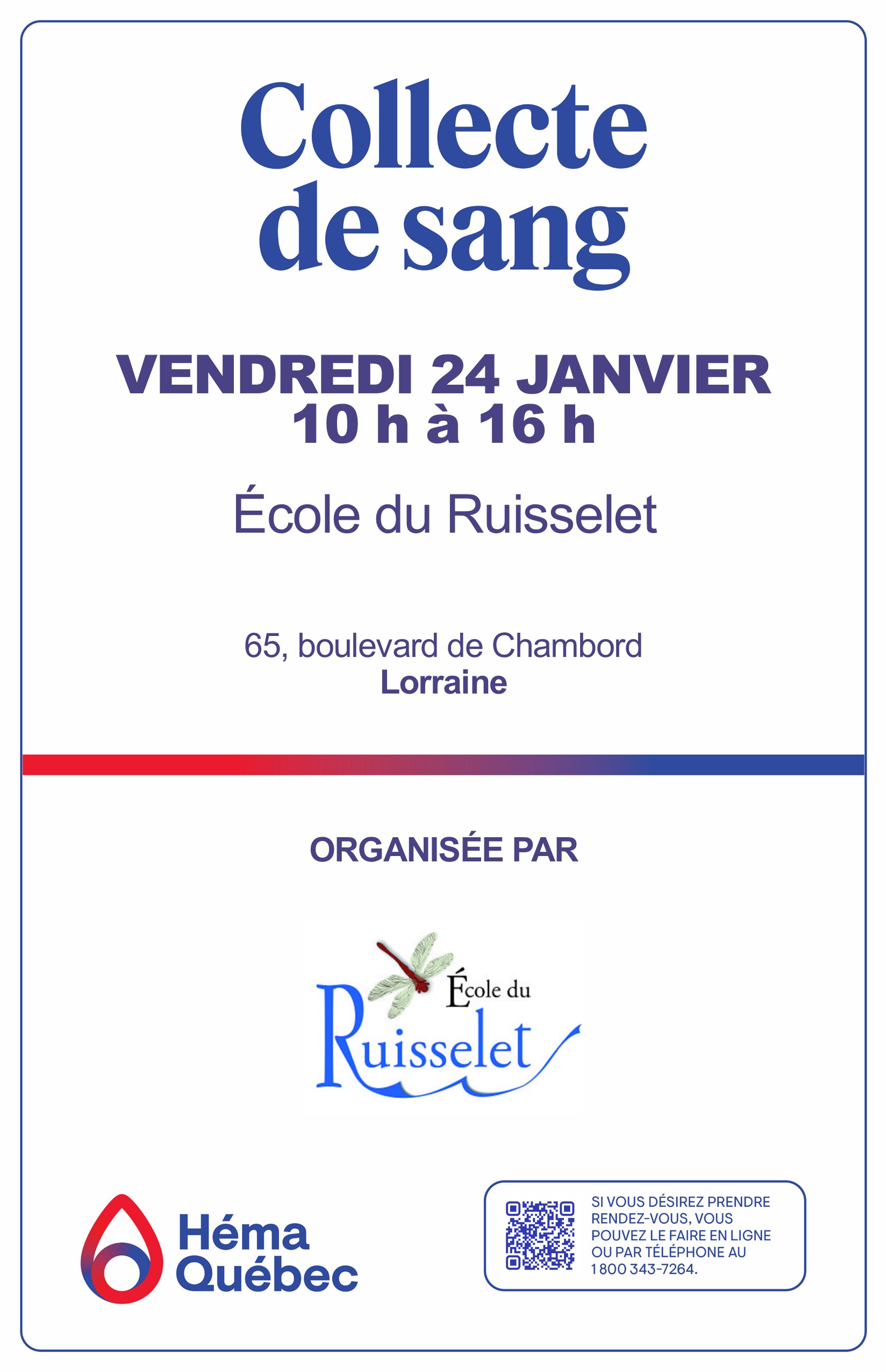 Affiche collecte de sang