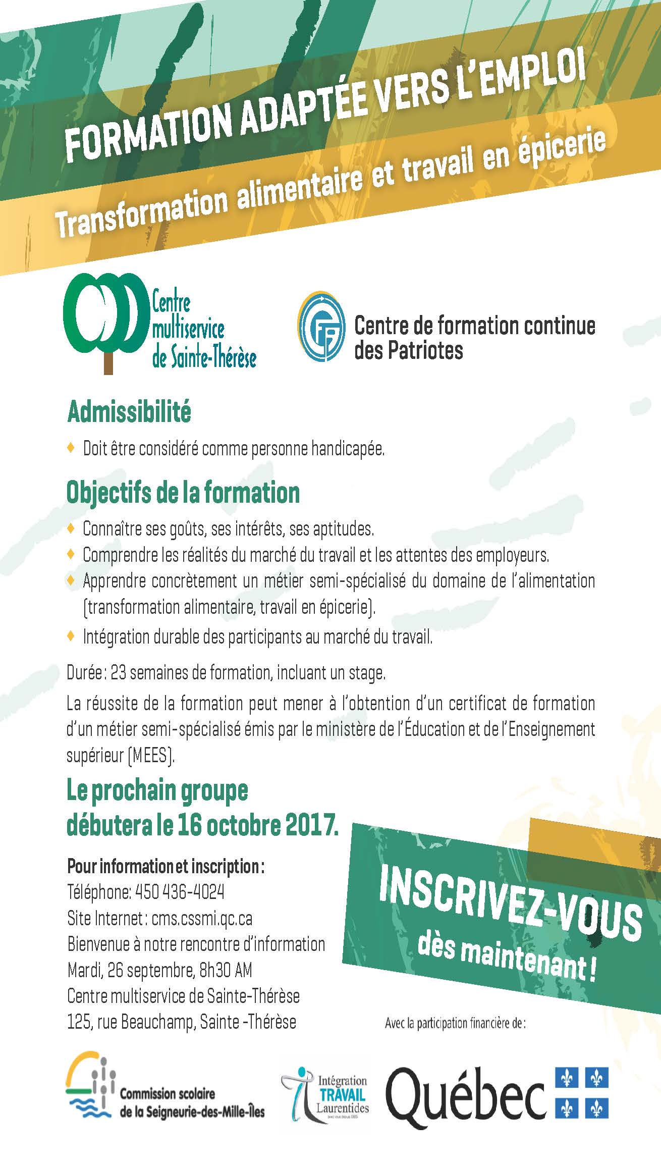 Formation Transformation alimentaire et travail en épicerie