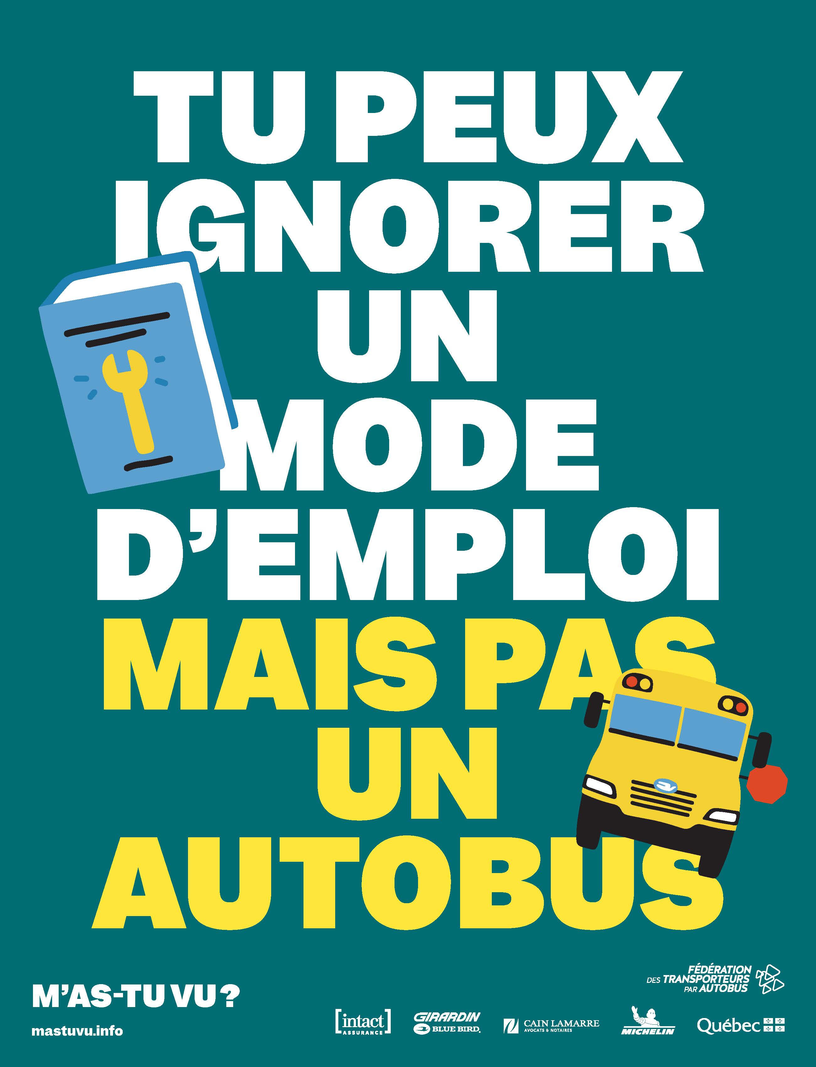 Affiche campagne de sécurité transport scolaire