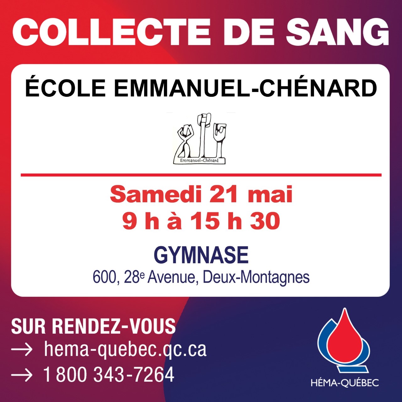 Collecte de sang Emmanuel-Chénard